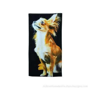 Dog printed beach towel